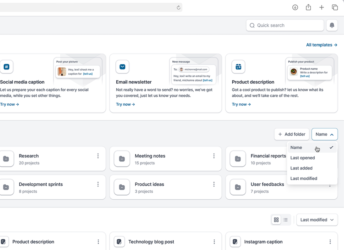 Content Writing Interface