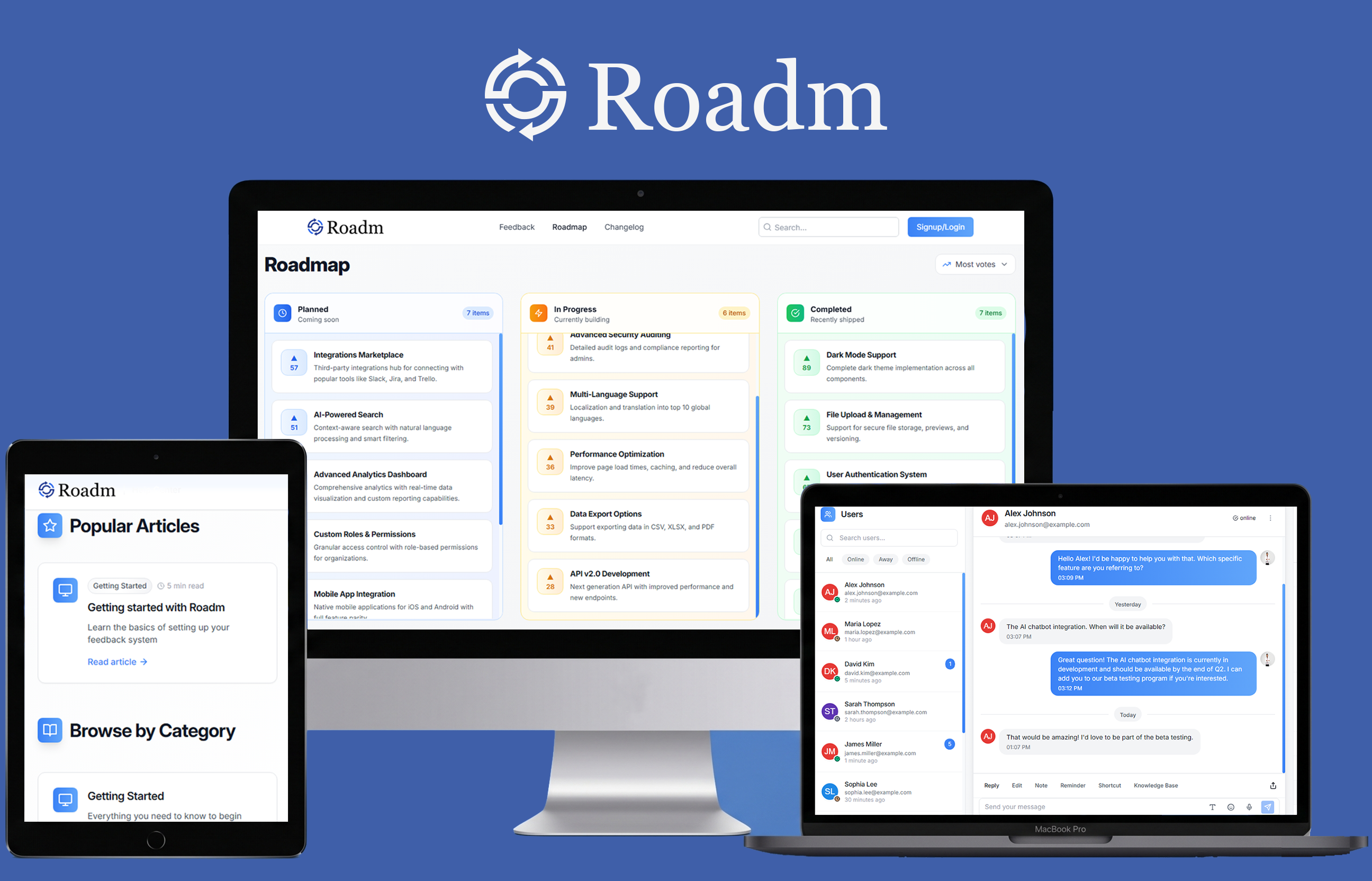 Customer Engagement Platform with Roadmap, Feedback, and AI Assistant